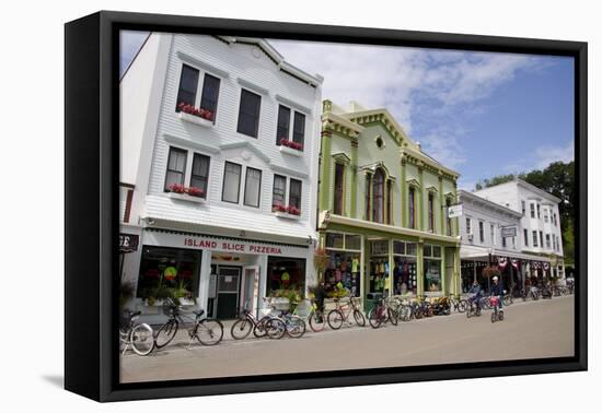 Historic Downtown Streets of Mackinac, Michigan, USA-Cindy Miller Hopkins-Framed Premier Image Canvas