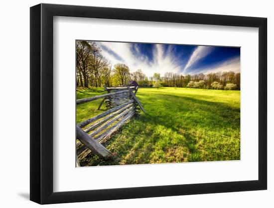Historic Farm During Spring, Morristown, New Jersey-George Oze-Framed Photographic Print