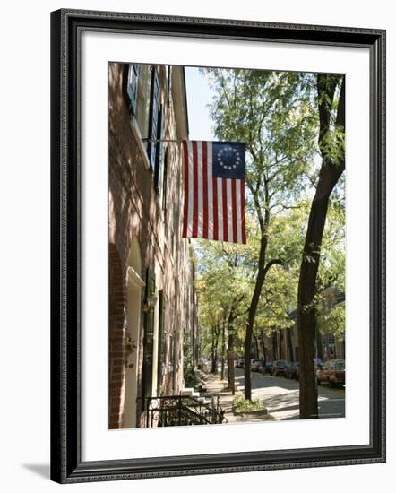 Historic Flag, Society Hill, Philadelphia, Pennsylvania, USA-Ken Gillham-Framed Photographic Print