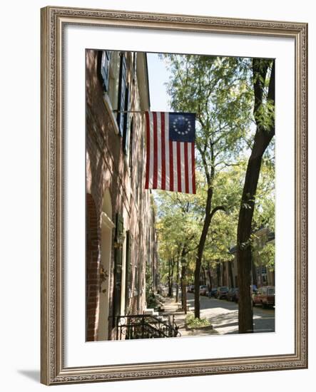 Historic Flag, Society Hill, Philadelphia, Pennsylvania, USA-Ken Gillham-Framed Photographic Print