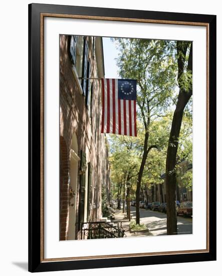 Historic Flag, Society Hill, Philadelphia, Pennsylvania, USA-Ken Gillham-Framed Photographic Print
