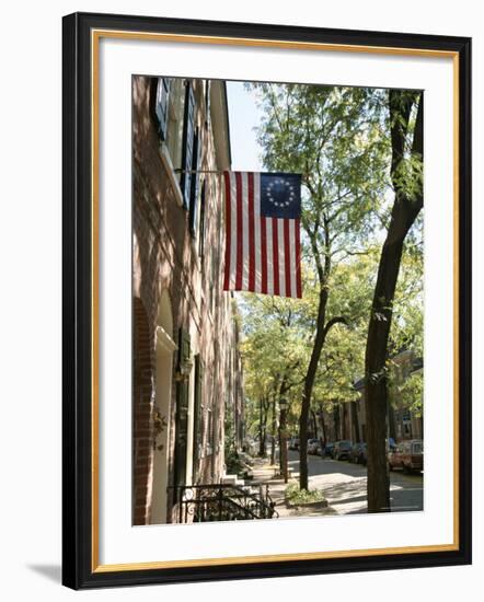 Historic Flag, Society Hill, Philadelphia, Pennsylvania, USA-Ken Gillham-Framed Photographic Print