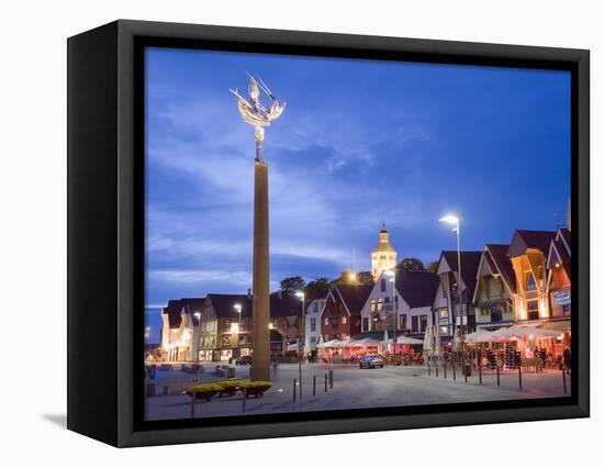 Historic Harbour Warehouses, Stavanger, Norway, Scandinavia, Europe-Christian Kober-Framed Premier Image Canvas