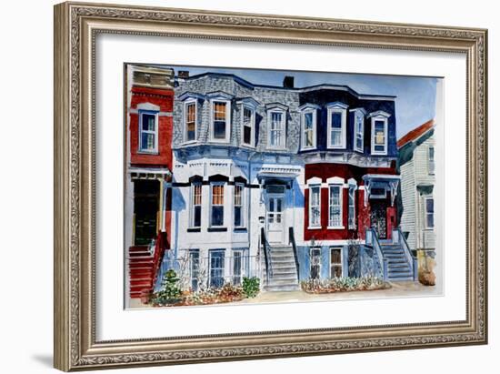 Historic Homes, NYC, 2006,watercolor)-Anthony Butera-Framed Giclee Print