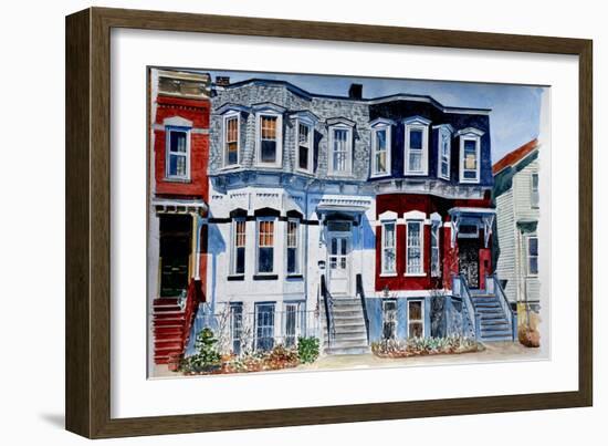 Historic Homes, NYC, 2006,watercolor)-Anthony Butera-Framed Giclee Print