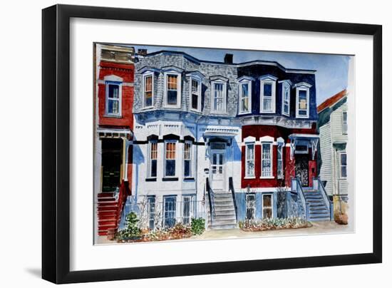 Historic Homes, NYC, 2006,watercolor)-Anthony Butera-Framed Giclee Print