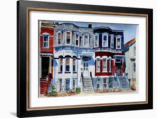 Historic Homes, NYC, 2006,watercolor)-Anthony Butera-Framed Giclee Print