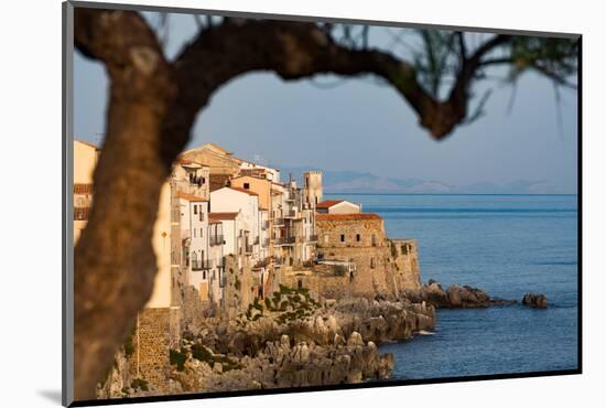 Historic Houses on the Rocky Coastline of Cefalu, Sicily, Italy, Mediterranean, Europe-Martin Child-Mounted Photographic Print