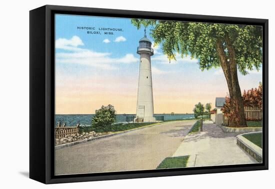 Historic Lighthouse, Biloxi, Mississippi-null-Framed Stretched Canvas