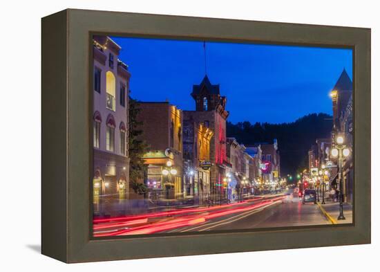 Historic Main Street at Dusk in Deadwood, South Dakota, Usa-Chuck Haney-Framed Premier Image Canvas