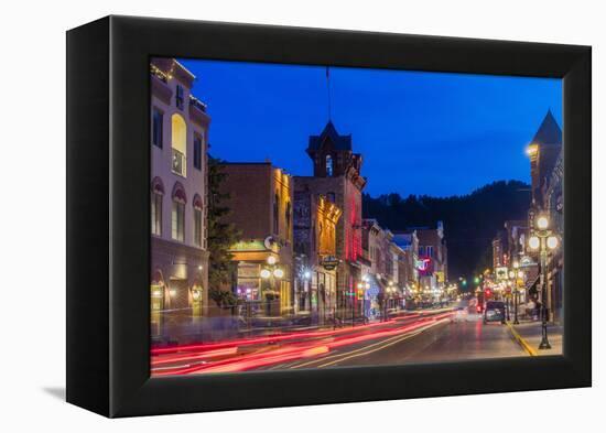 Historic Main Street at Dusk in Deadwood, South Dakota, Usa-Chuck Haney-Framed Premier Image Canvas