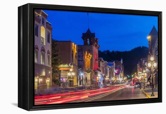 Historic Main Street at Dusk in Deadwood, South Dakota, Usa-Chuck Haney-Framed Premier Image Canvas