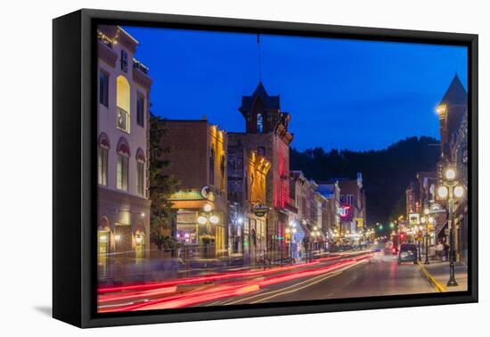 Historic Main Street at Dusk in Deadwood, South Dakota, Usa-Chuck Haney-Framed Premier Image Canvas