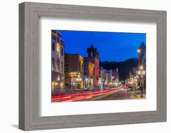 Historic Main Street at Dusk in Deadwood, South Dakota, Usa-Chuck Haney-Framed Photographic Print