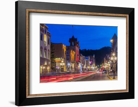 Historic Main Street at Dusk in Deadwood, South Dakota, Usa-Chuck Haney-Framed Photographic Print