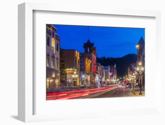 Historic Main Street at Dusk in Deadwood, South Dakota, Usa-Chuck Haney-Framed Photographic Print