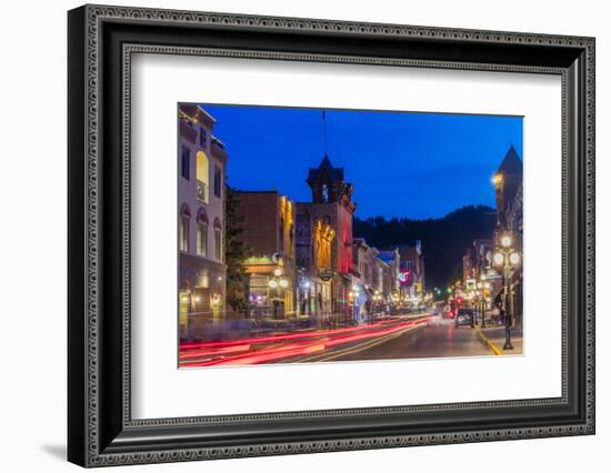 Historic Main Street at Dusk in Deadwood, South Dakota, Usa-Chuck Haney-Framed Photographic Print