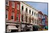 Historic Main Street with Red Brick Storefronts and Gray's Pharmacy in Franklin, Tennessee, a su...-null-Mounted Photographic Print