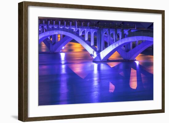 Historic Ninth Street Bridge, Missouri River in Great Falls, Montana, USA-Chuck Haney-Framed Photographic Print