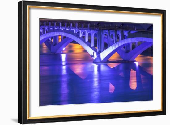 Historic Ninth Street Bridge, Missouri River in Great Falls, Montana, USA-Chuck Haney-Framed Photographic Print