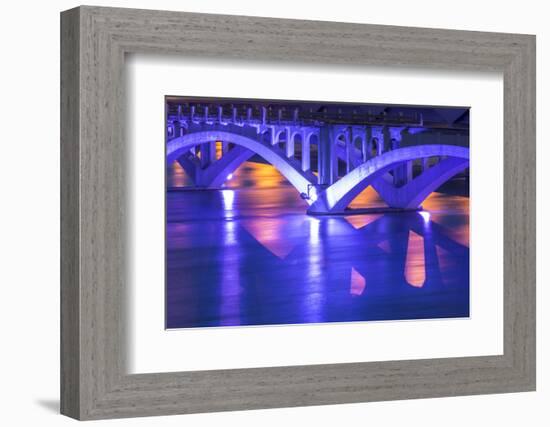 Historic Ninth Street Bridge, Missouri River in Great Falls, Montana, USA-Chuck Haney-Framed Photographic Print