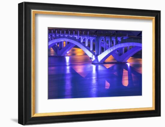 Historic Ninth Street Bridge, Missouri River in Great Falls, Montana, USA-Chuck Haney-Framed Photographic Print