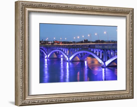 Historic Ninth Street Bridge, Missouri River in Great Falls, Montana, USA-Chuck Haney-Framed Photographic Print