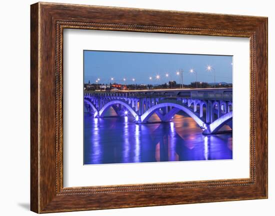 Historic Ninth Street Bridge, Missouri River in Great Falls, Montana, USA-Chuck Haney-Framed Photographic Print