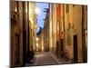 Historic Old Street in Gamla Stan (Old Town) in Stockholm, Sweden-Peter Adams-Mounted Photographic Print