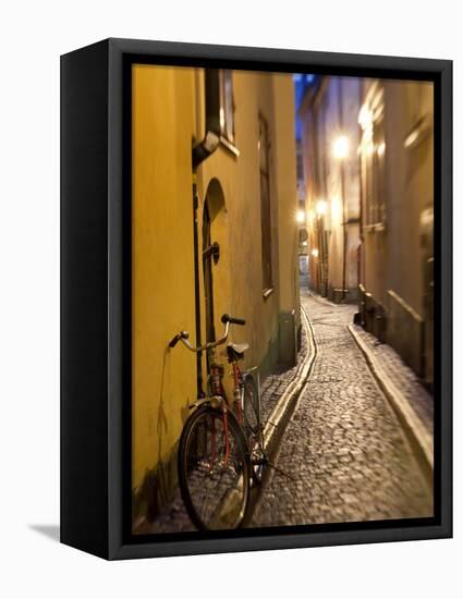 Historic Old Street in Gamla Stan (Old Town) in Stockholm, Sweden-Peter Adams-Framed Premier Image Canvas