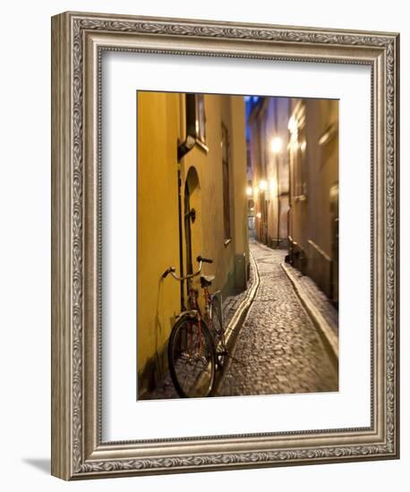 Historic Old Street in Gamla Stan (Old Town) in Stockholm, Sweden-Peter Adams-Framed Photographic Print