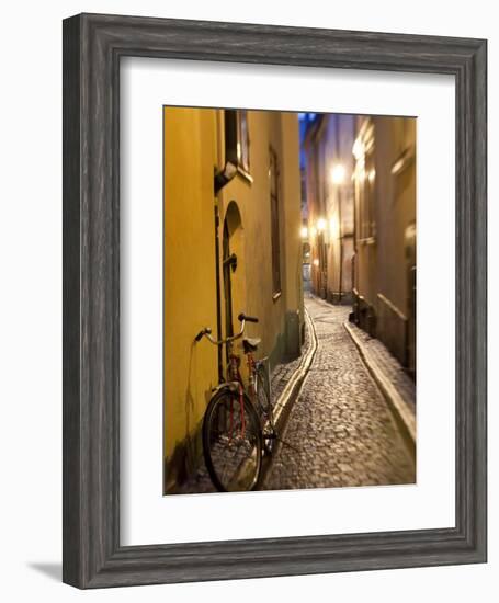 Historic Old Street in Gamla Stan (Old Town) in Stockholm, Sweden-Peter Adams-Framed Photographic Print