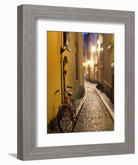 Historic Old Street in Gamla Stan (Old Town) in Stockholm, Sweden-Peter Adams-Framed Photographic Print