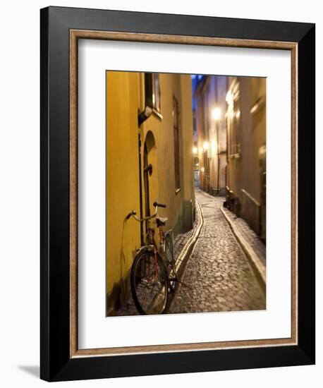 Historic Old Street in Gamla Stan (Old Town) in Stockholm, Sweden-Peter Adams-Framed Photographic Print