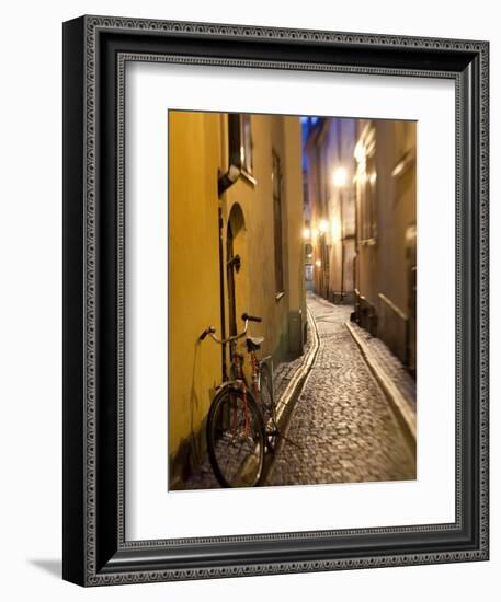 Historic Old Street in Gamla Stan (Old Town) in Stockholm, Sweden-Peter Adams-Framed Photographic Print