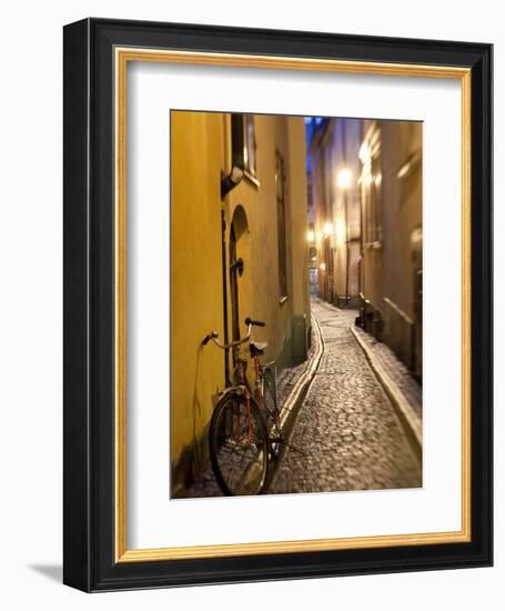 Historic Old Street in Gamla Stan (Old Town) in Stockholm, Sweden-Peter Adams-Framed Photographic Print