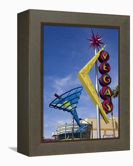 Historic Oscar's Martini Neon Sign on Fremont Street, Las Vegas, Nevada-Richard Cummins-Framed Premier Image Canvas