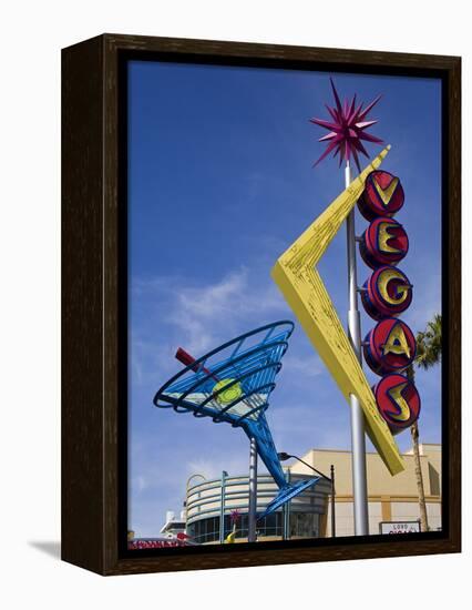 Historic Oscar's Martini Neon Sign on Fremont Street, Las Vegas, Nevada-Richard Cummins-Framed Premier Image Canvas