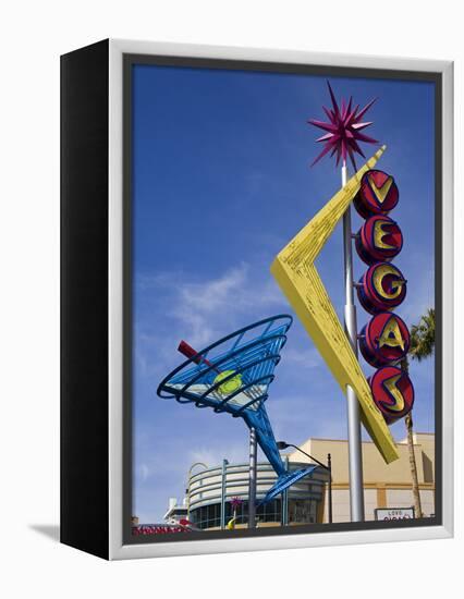 Historic Oscar's Martini Neon Sign on Fremont Street, Las Vegas, Nevada-Richard Cummins-Framed Premier Image Canvas