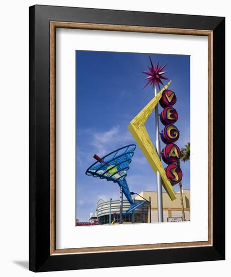 Historic Oscar's Martini Neon Sign on Fremont Street, Las Vegas, Nevada-Richard Cummins-Framed Photographic Print