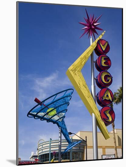 Historic Oscar's Martini Neon Sign on Fremont Street, Las Vegas, Nevada-Richard Cummins-Mounted Photographic Print