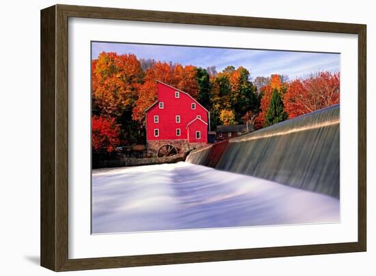 Historic Red Mill, Clinton, New Jersey-George Oze-Framed Photographic Print