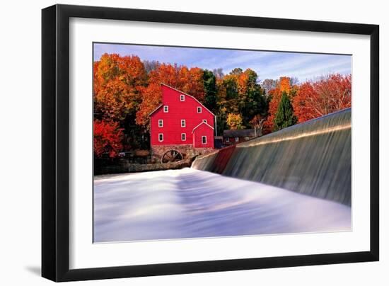 Historic Red Mill, Clinton, New Jersey-George Oze-Framed Photographic Print