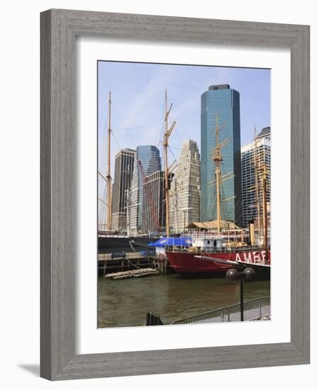 Historic Sailing Ships at South Street Seaport, Manhattan-Amanda Hall-Framed Photographic Print