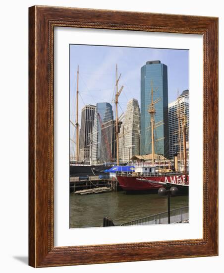 Historic Sailing Ships at South Street Seaport, Manhattan-Amanda Hall-Framed Photographic Print