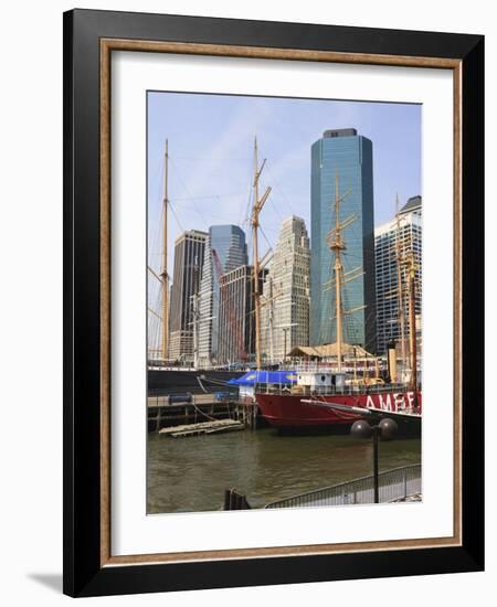 Historic Sailing Ships at South Street Seaport, Manhattan-Amanda Hall-Framed Photographic Print