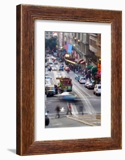 Historic Street Car and Street Scene-Miles-Framed Photographic Print