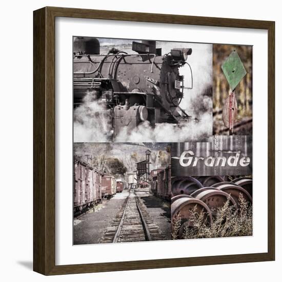 Historic Train Collage II-Kathy Mahan-Framed Photographic Print