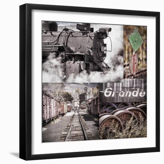 Historic Train Collage II-Kathy Mahan-Framed Photographic Print