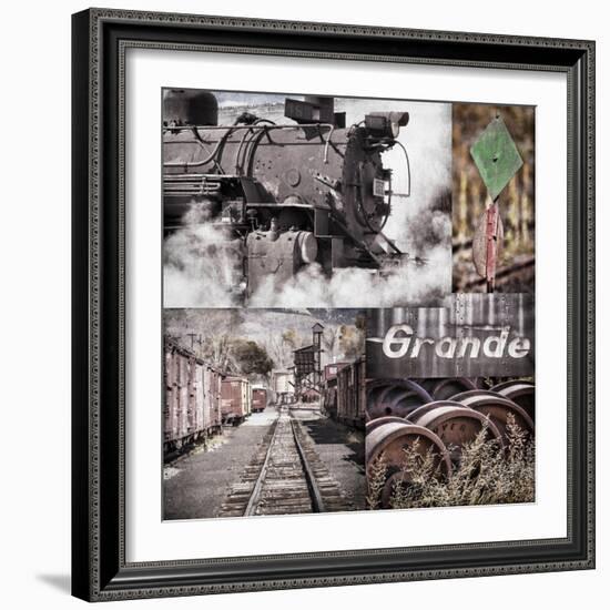 Historic Train Collage II-Kathy Mahan-Framed Photographic Print
